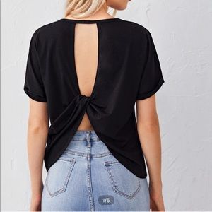 Open back cuffed tee